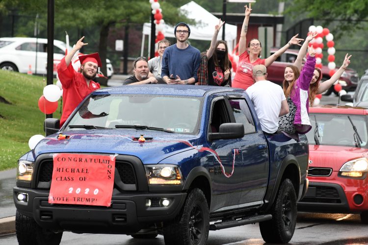 Graduates drive, walk in unique ceremonies at area high schools